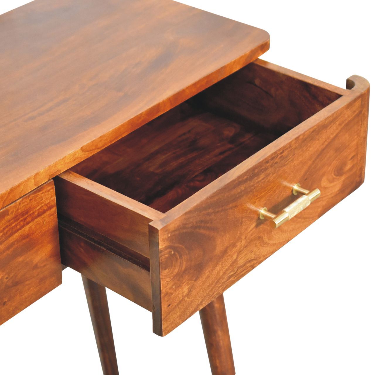 T Bar Console Table, 2 Drawers - Chestnut