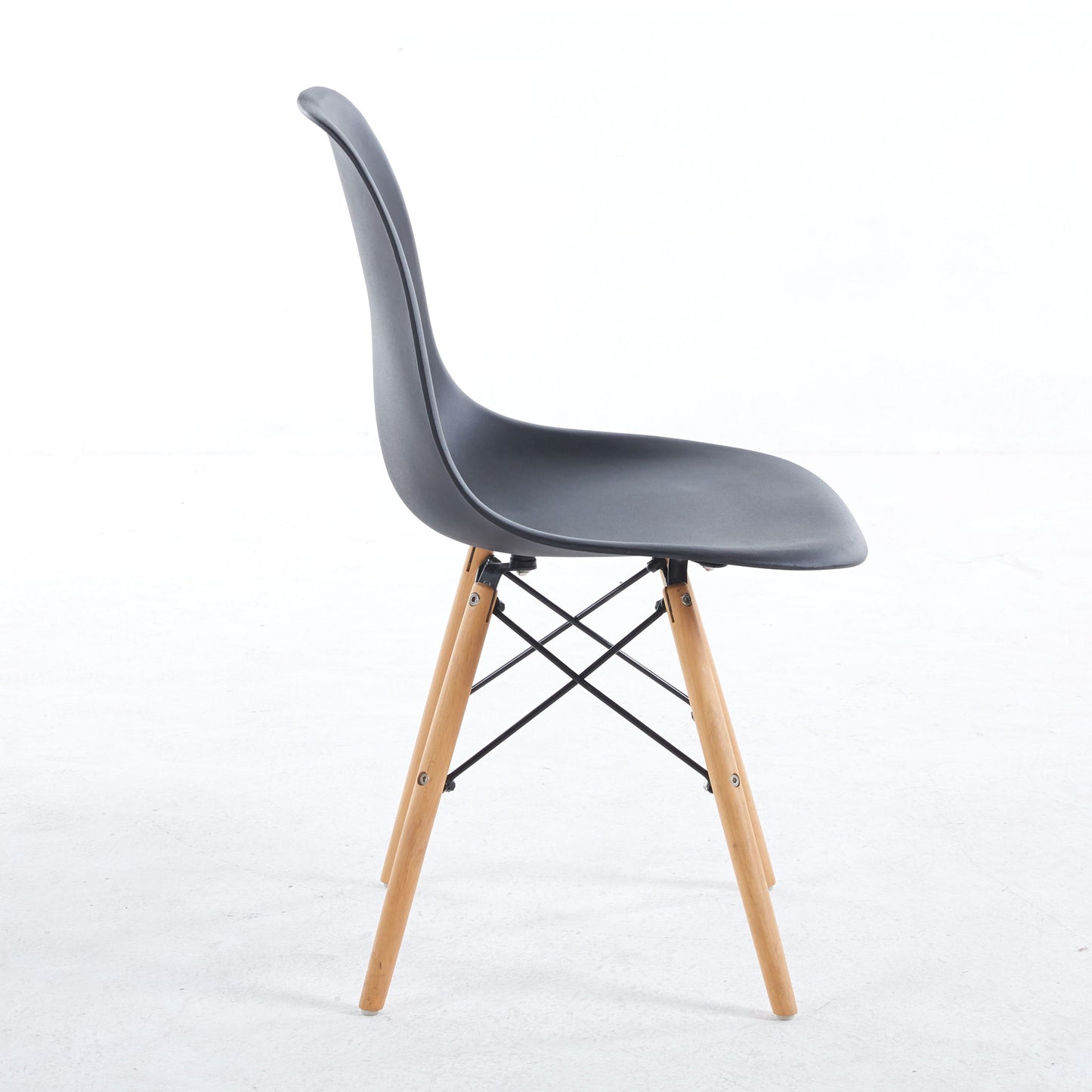 Chair, KD Leg, Plastic Seat (Set of 4) - Black