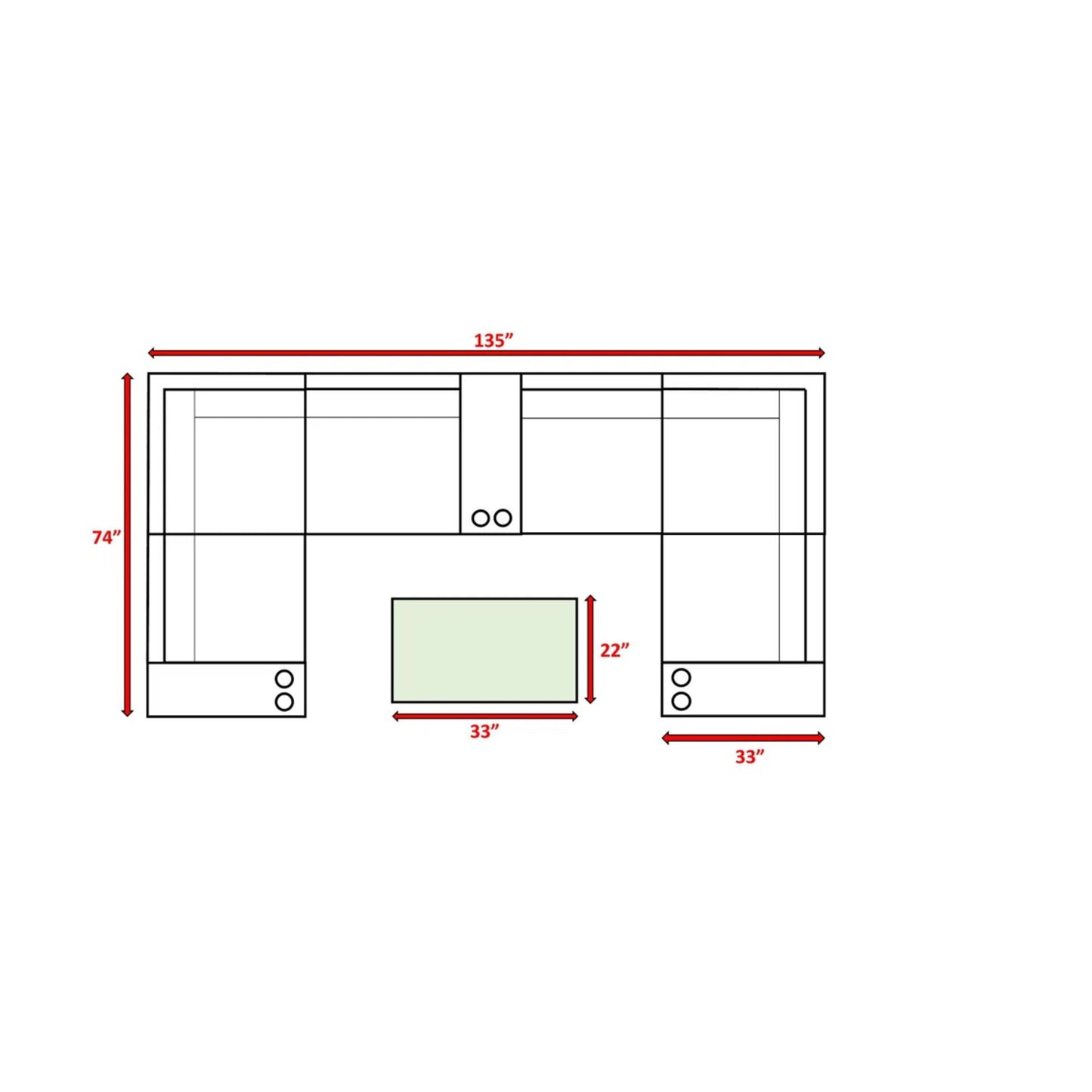 Wicker Outdoor Sectional With Weather Resistant Cushions And Table
