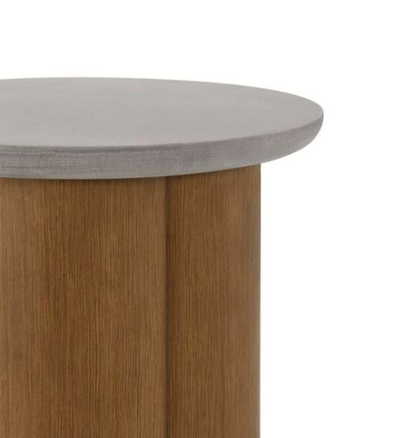 Evenlyn - Faux Concrete Top End Table - Walnut