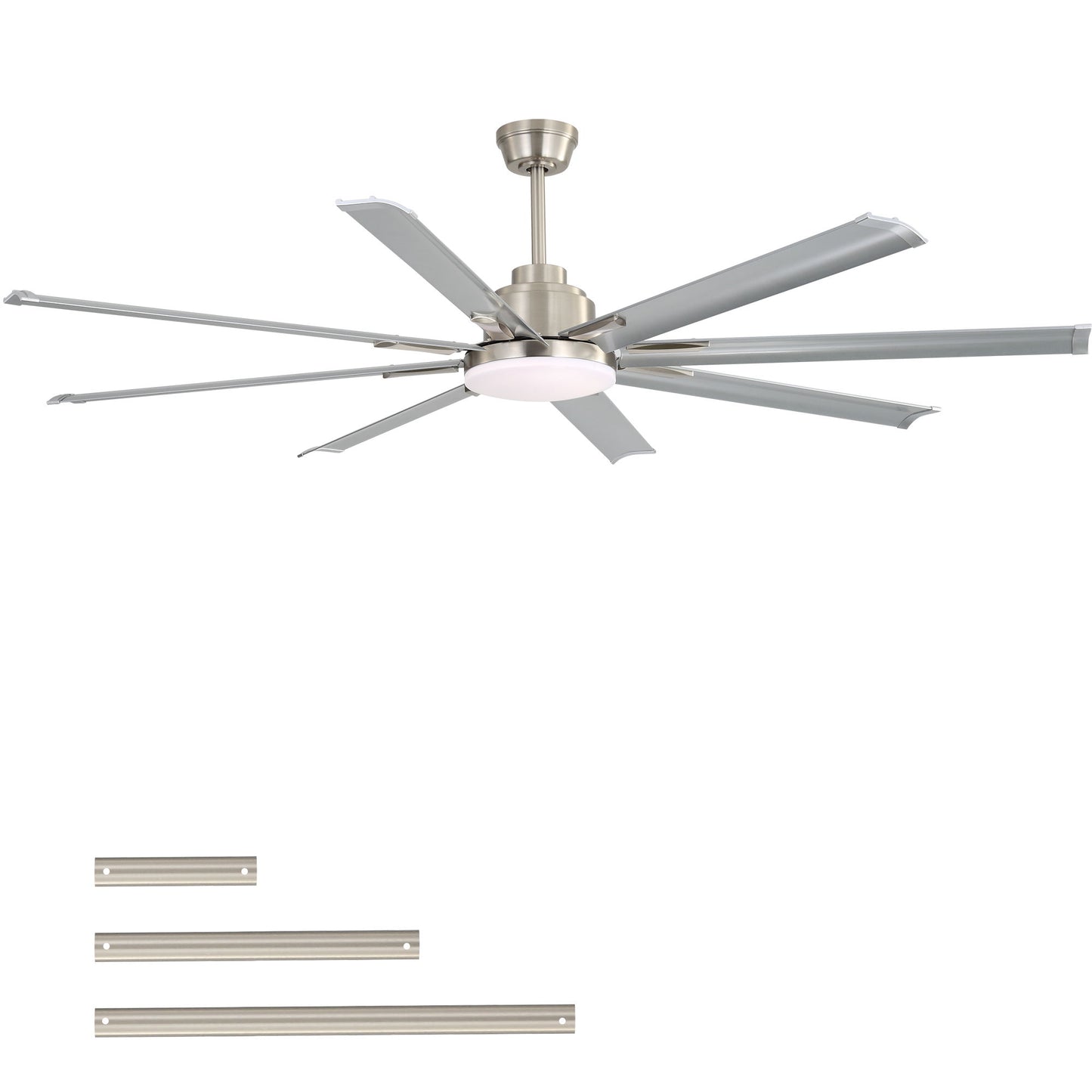DC Motor Ceiling Fan With Dimmable Light And 8 Blade Aluminum Blades - Nickel