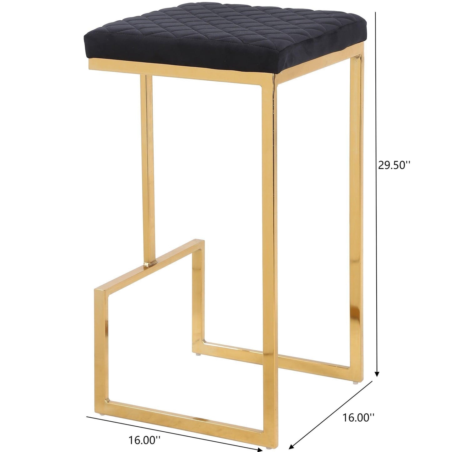 Joel - Upholstered Stool - Black / Gold