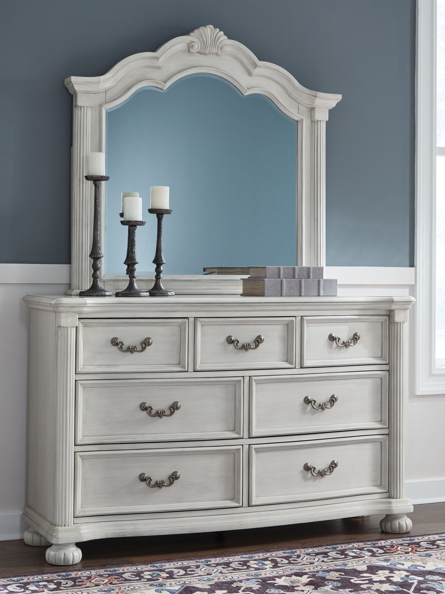 Montelaine - Dresser And Mirror - Antique White