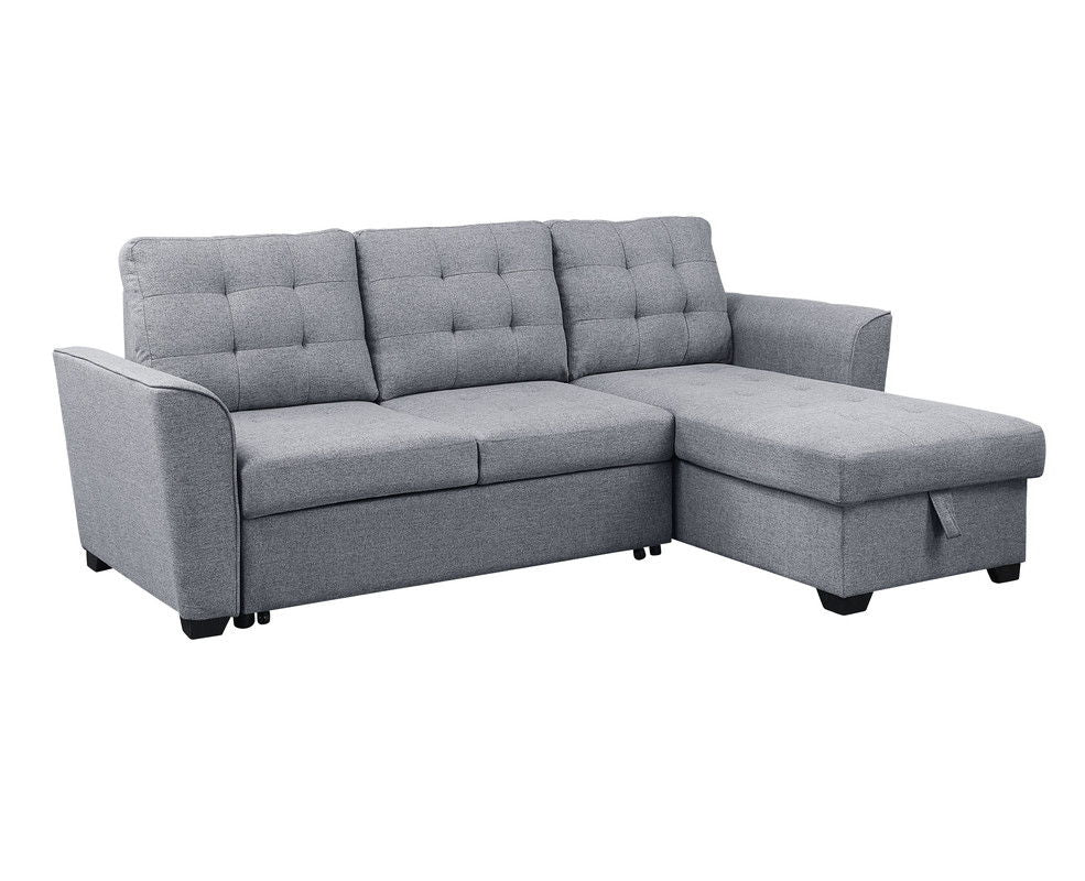 Avery - Sleeper Sectional Sofa With Reversible Storage Chaise - Light Gray