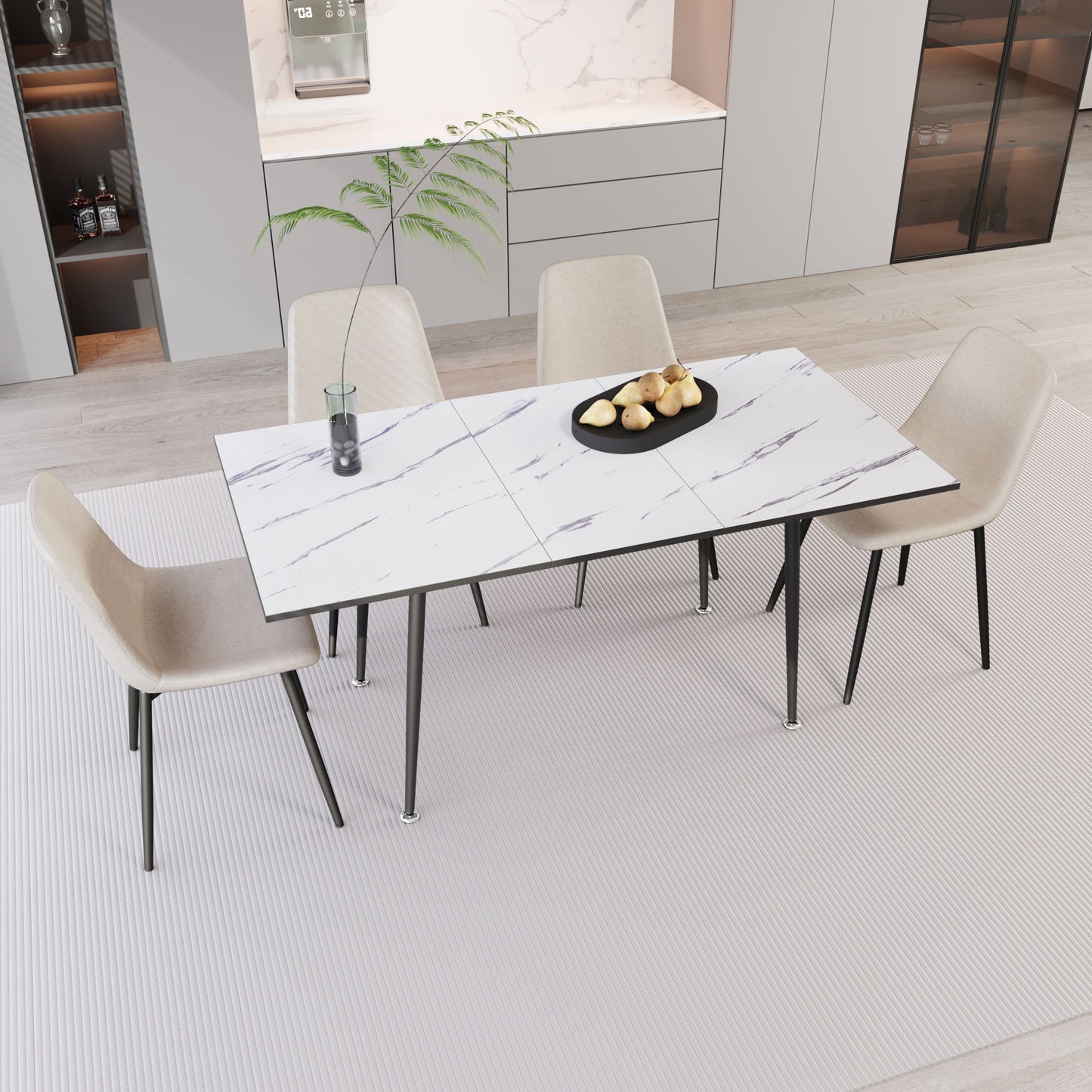 Modern Extendable Dining Table And Chair Set