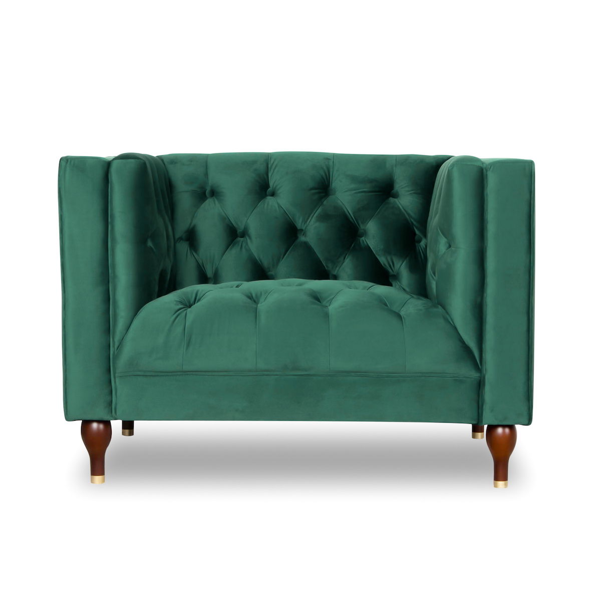 Evelyn - Mid-Century Modern Tufted Back Lounge Chair - Green