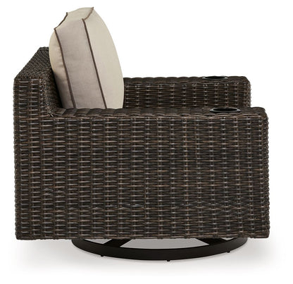 Coastline Bay - Swivel Lounge W/ Cushion - Brown