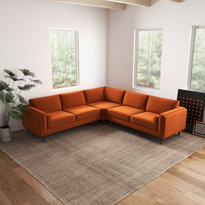 Amber - Velvet Corner Sectional Sofa