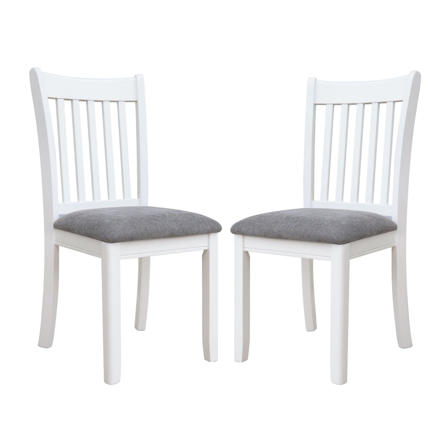 Modern Dining Chair, Wooden Back, Cushion Seats (Set of 2)