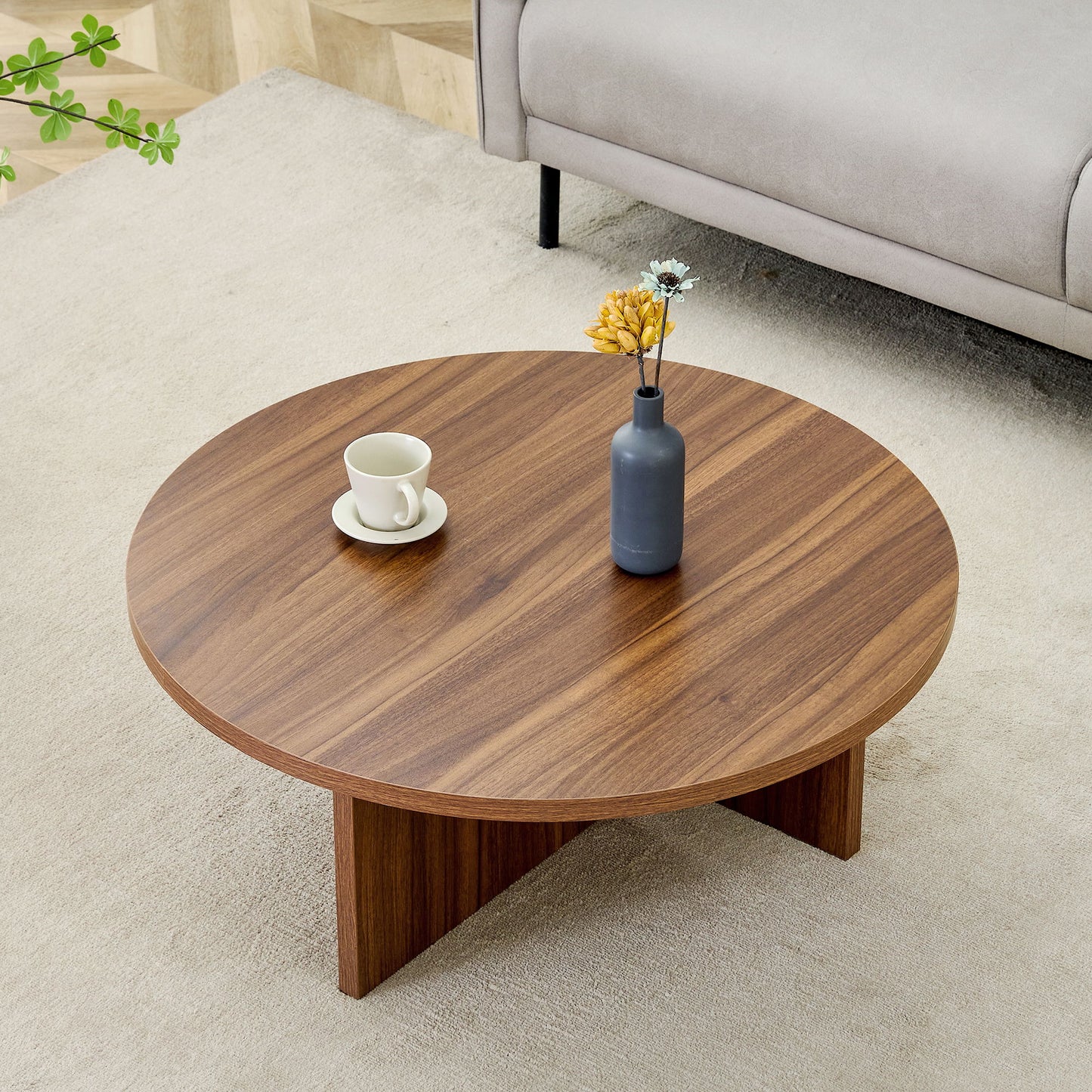 Versatile Round Coffee Table For Various Interior Styles