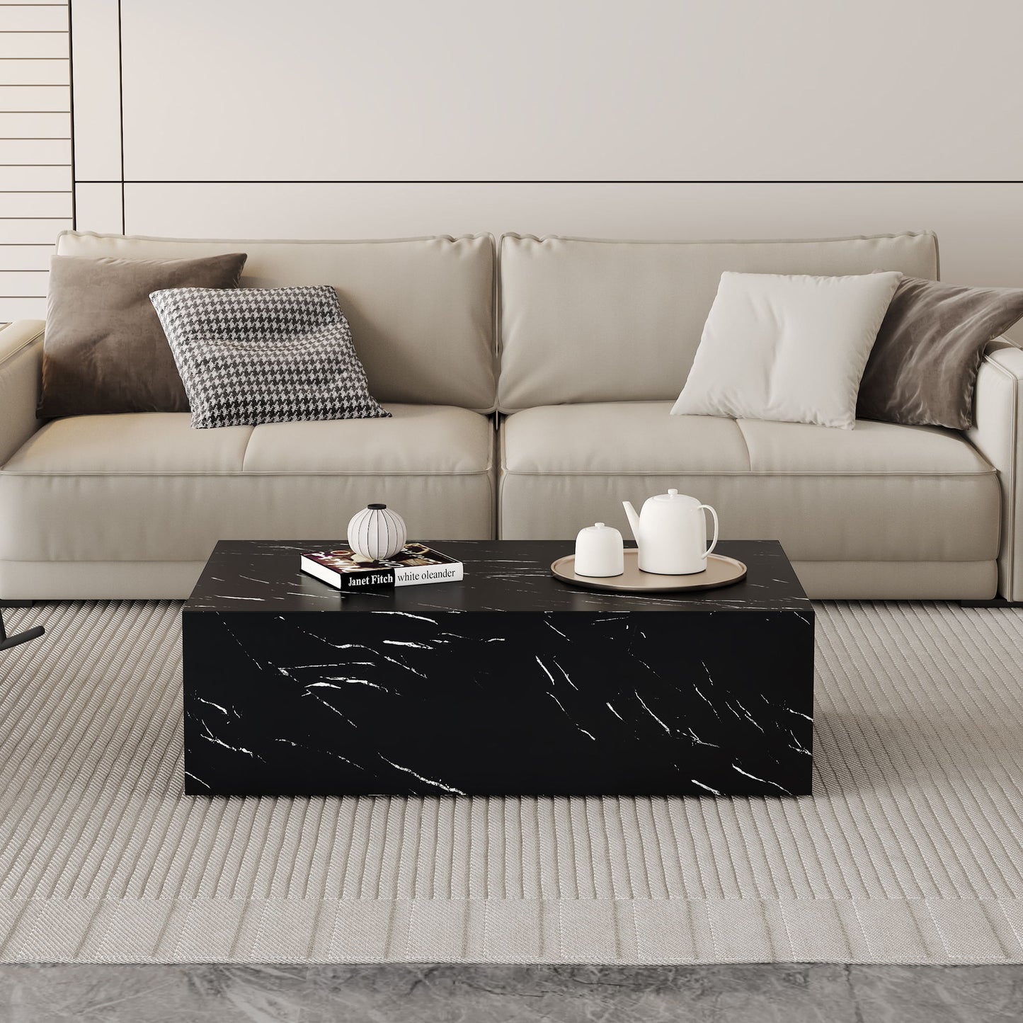 Modern Coffee Table With Light Wood Texture Pattern