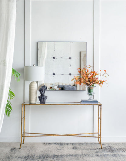 Traditional Decor Style Antique Glass Panel Mirror, Wall Mirror For Bathroom Entryway Console Lean Against Wall