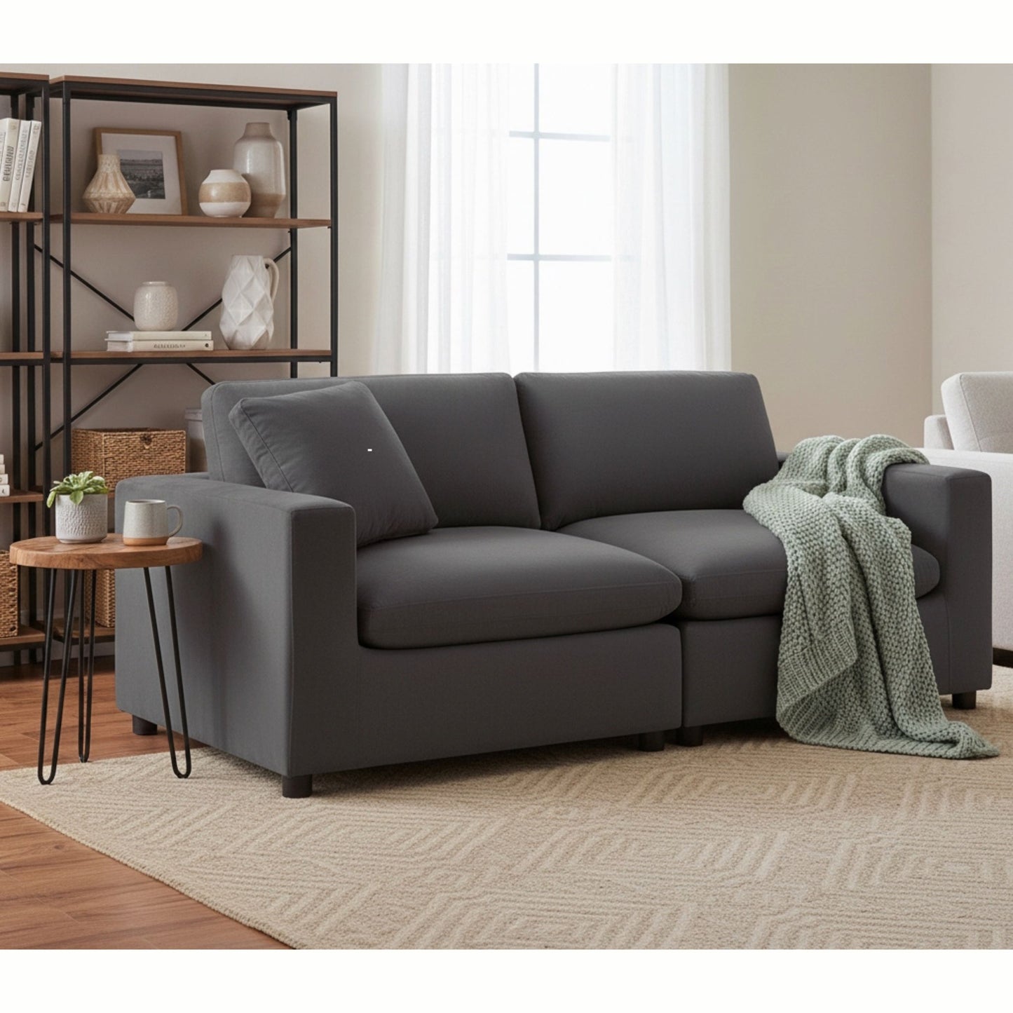 Caylie - Modular 2 Piece Sofa - Charcoal