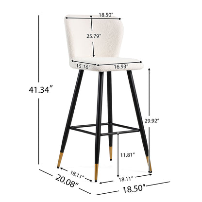 Modern Style Barstool, Tipped Ends, Suitable For Various Decoration Styles - White