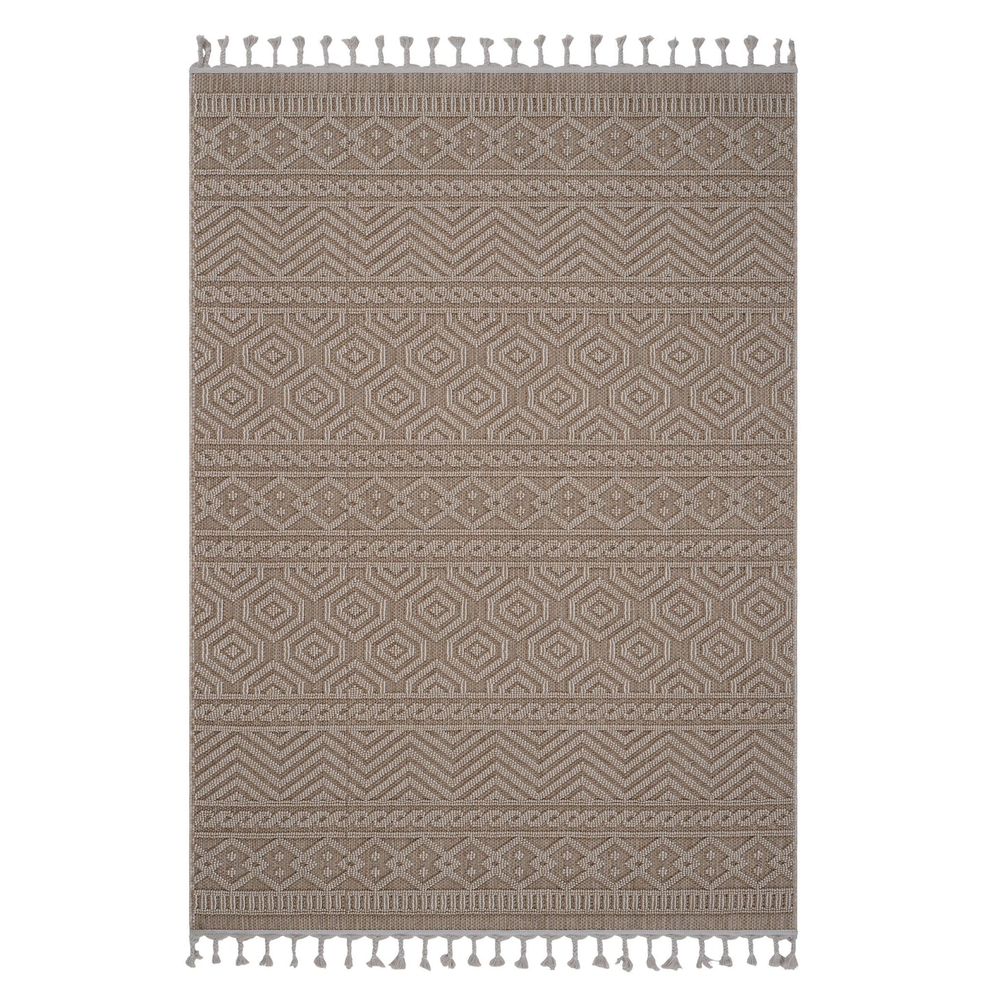 Guros - 6' X 9' Geometric Indoor / Outdoor Area Rug - Mocha