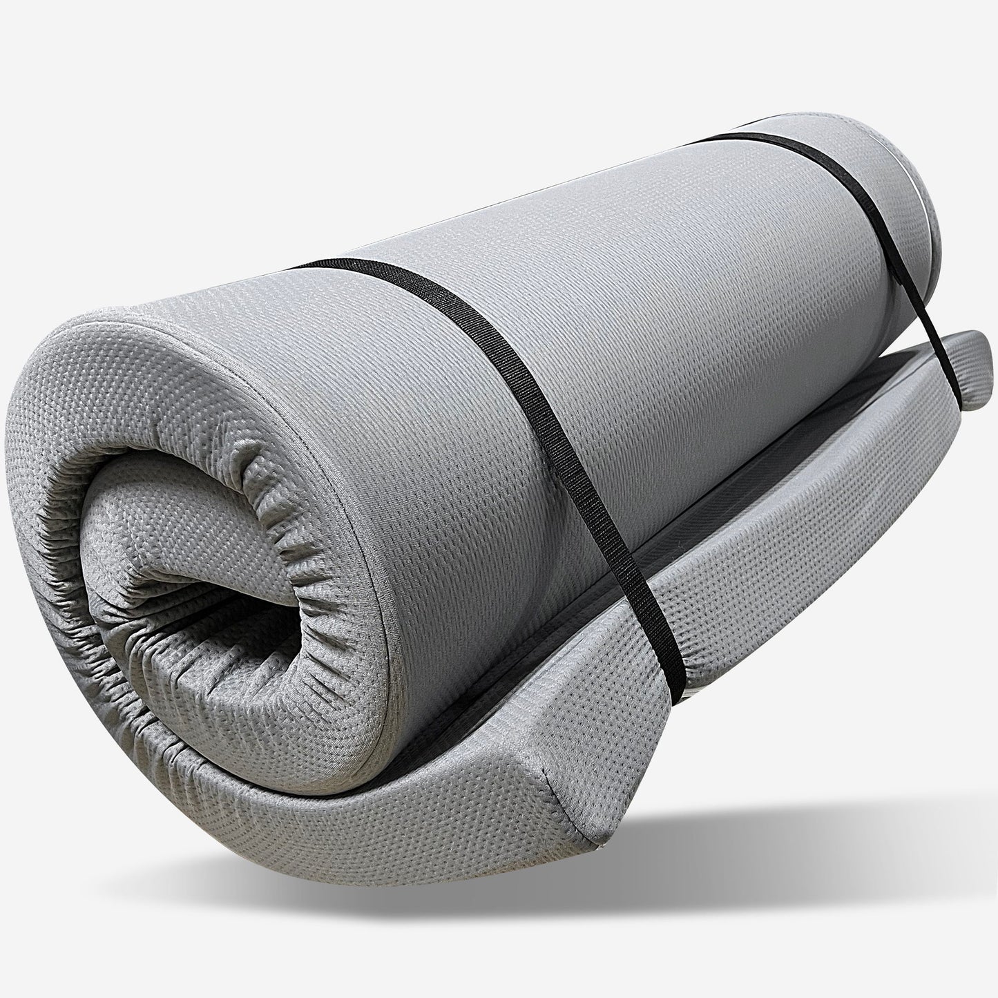 Memory Foam Camping Mattress With Water Resistant Zipper Cover - Gray