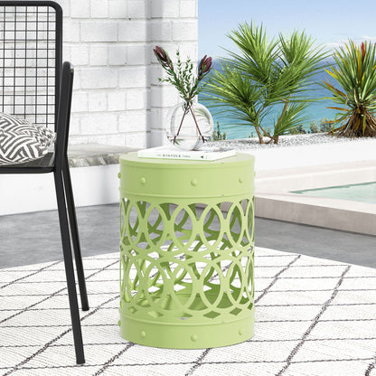Outdoor Metal Large End Table, Modern Design