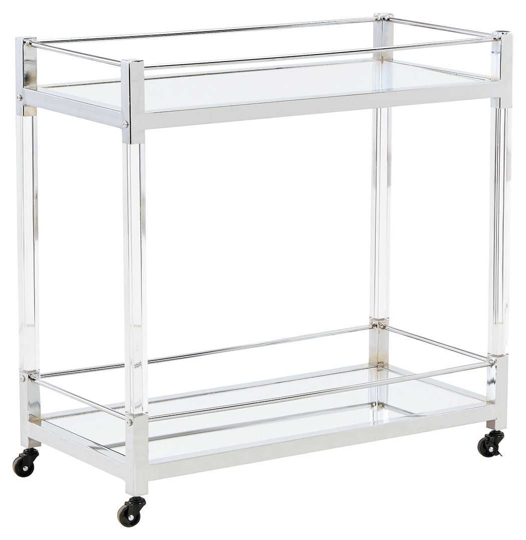 Chaseton - Bar Cart - Clear / Silver Finish