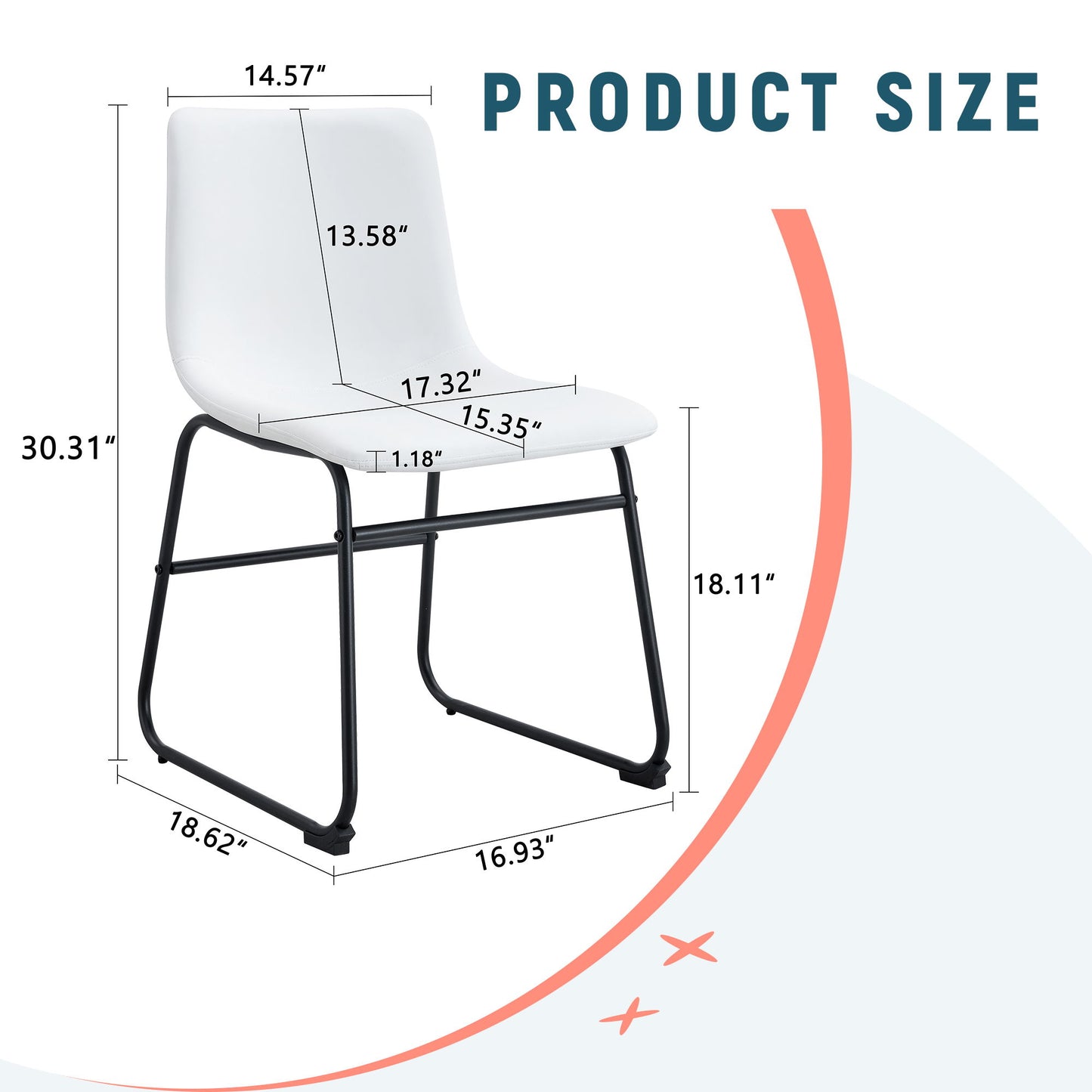 (Set of 4) Classic Chairs, A Stylish Seat Perfect For Modern Minimalist And Industrial Style Environments - White