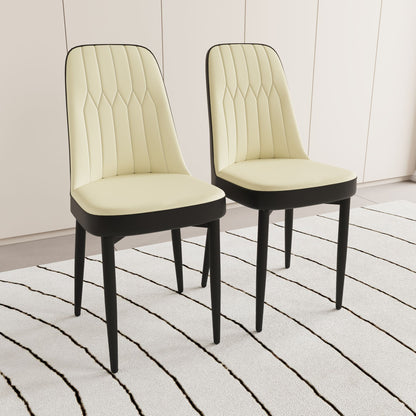 Modern Dining Chair With Cushions And Metal Legs