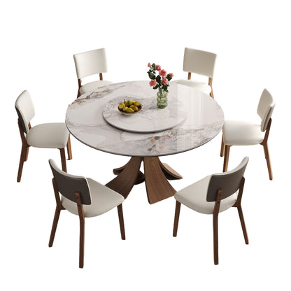 Dining Table Set With Wooden Base