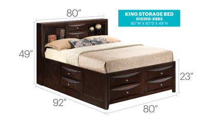 Marilla - Storage Bed With Bookcase Headboard