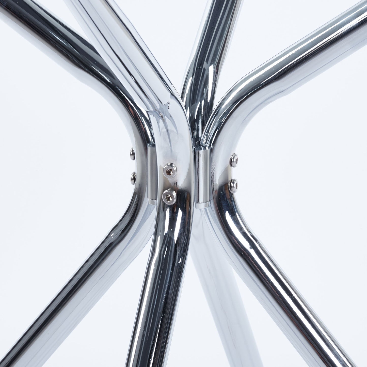 Compact Dining Table With Glass Top - Chrome