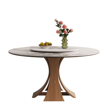 Dining Table With 35" Turntable, Seats 6 - 8 - White