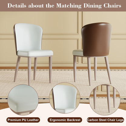 Table With Rotating Tray Scratch & Heat For Kitchen & Restaurant, 4 Chairs - White