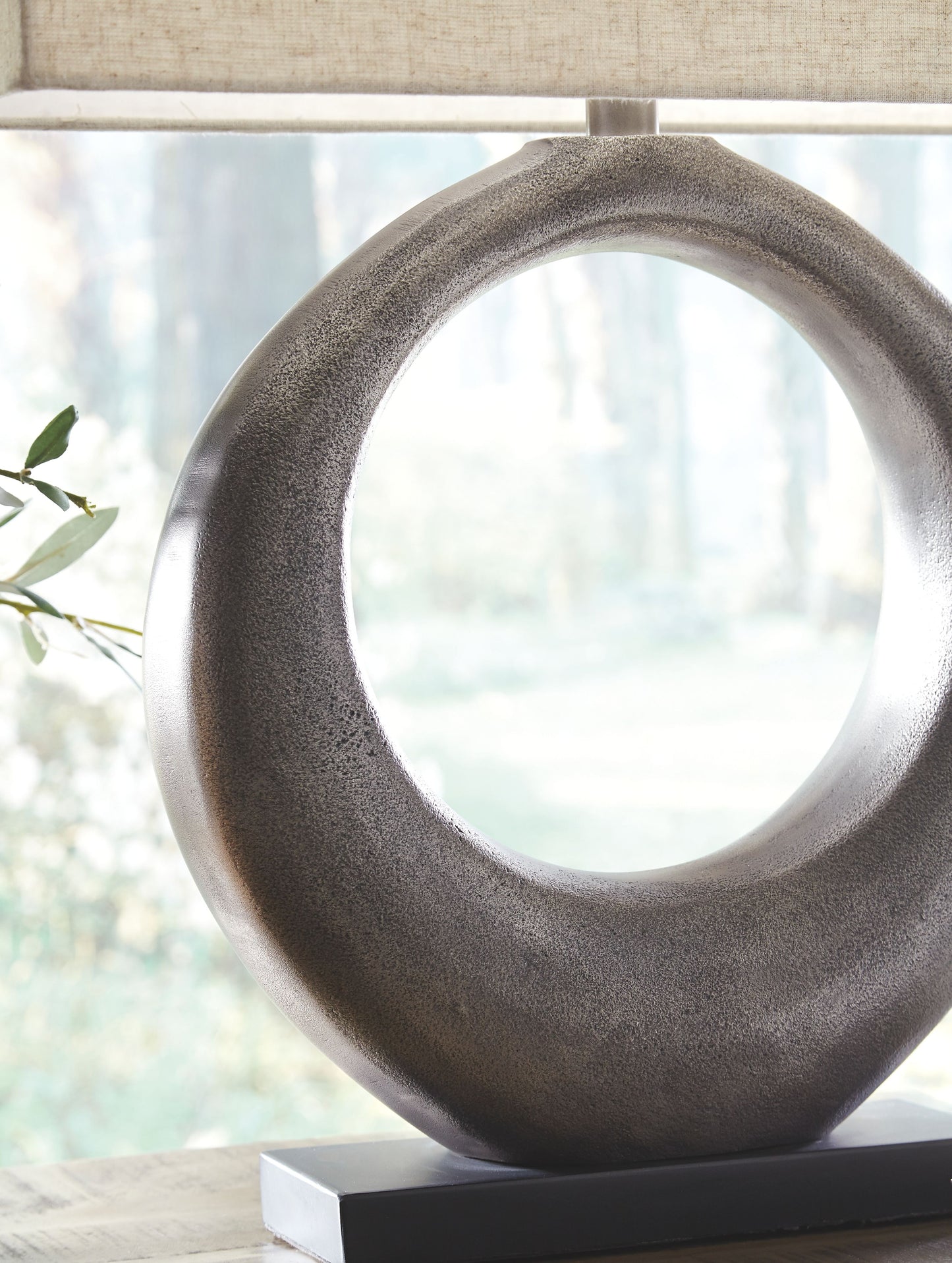 Saria - Metal Table Lamp  - Antique Silver Finish