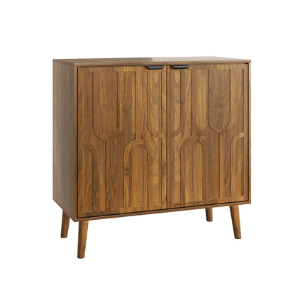 Farmhouse Style Sideboard Buffet Cabinet With Storage Bar Cabinet - Walnut