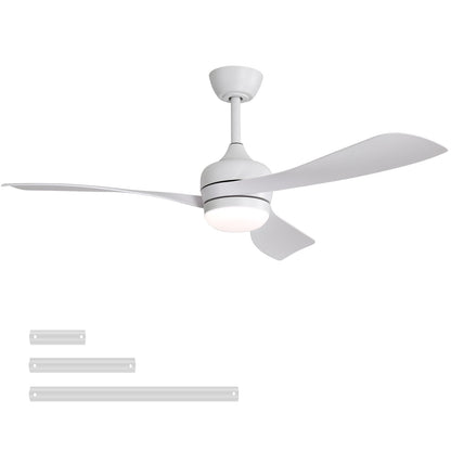 Ceiling Fan With 3 Blades, Remote Control, Reversible DC Motor, Noiseless Operation, 3 Downrods