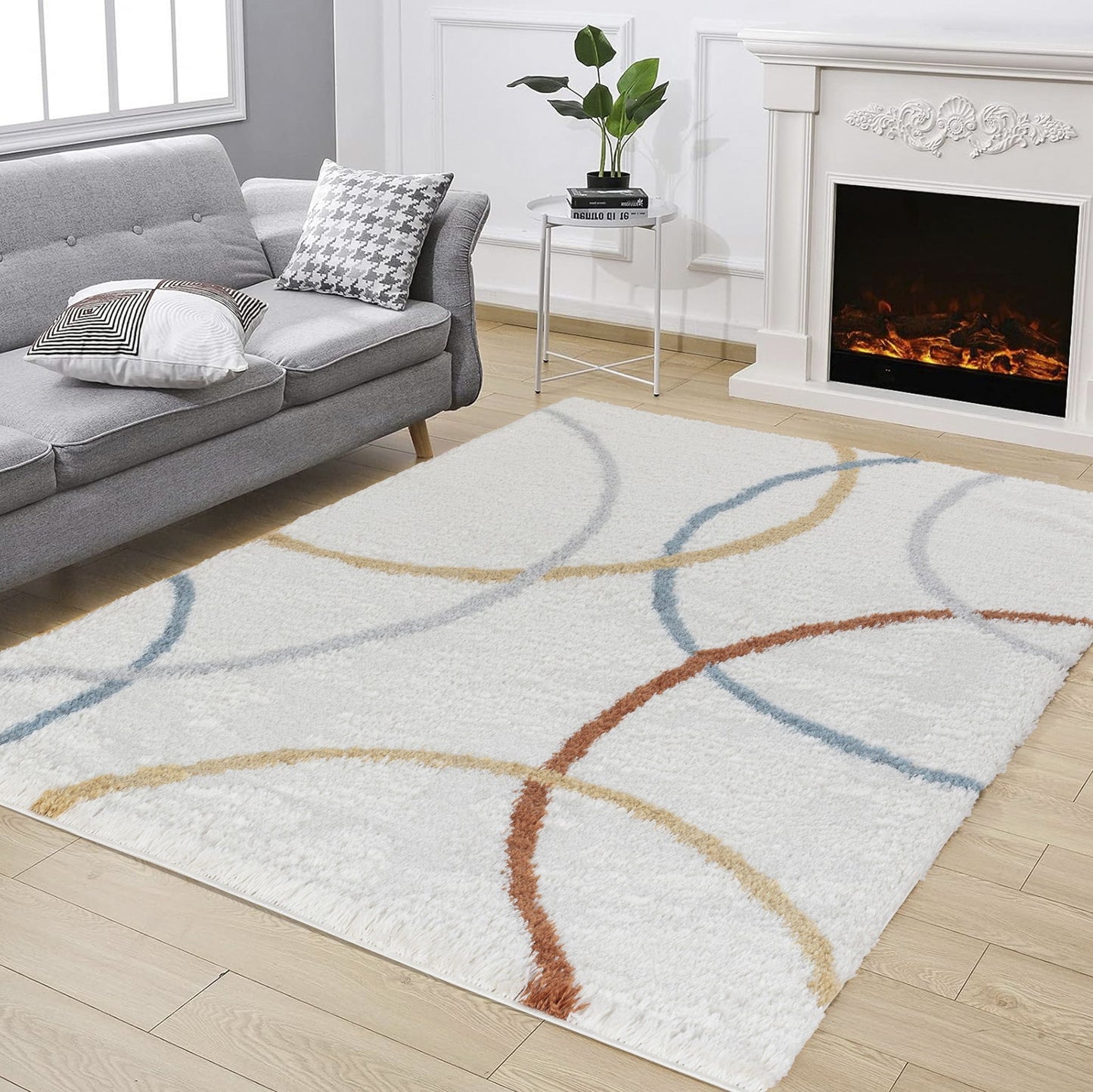 Loft Shag - 5' 3" X 7' Polypropylene Shaggy Area Rug - Ivory