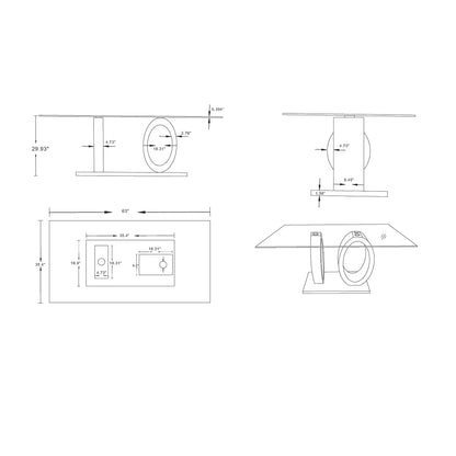 Royce - Dining Table Ecom - White / Gray
