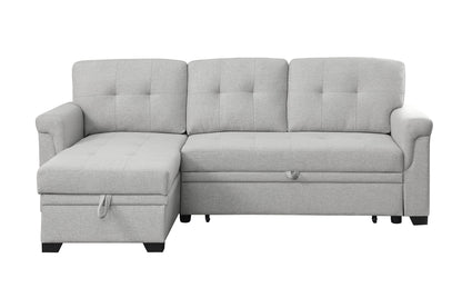 Sierra - Linen Reversible Sleeper Sectional Sofa With Storage Chaise