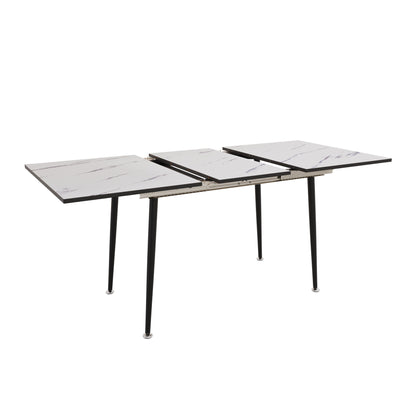 Modern Extendable Dining Table And Chair Set For 2 - 6 People