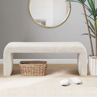 Modern Waterfall Bench - Cream