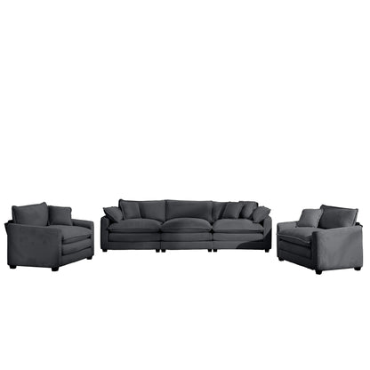 Elegant Corduroy Oversized Sectional Sofa Set With Deep Seats And Flexible Layout