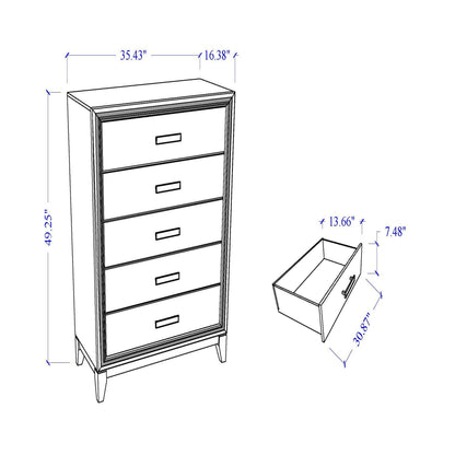 Almera - Glitter Chest - White