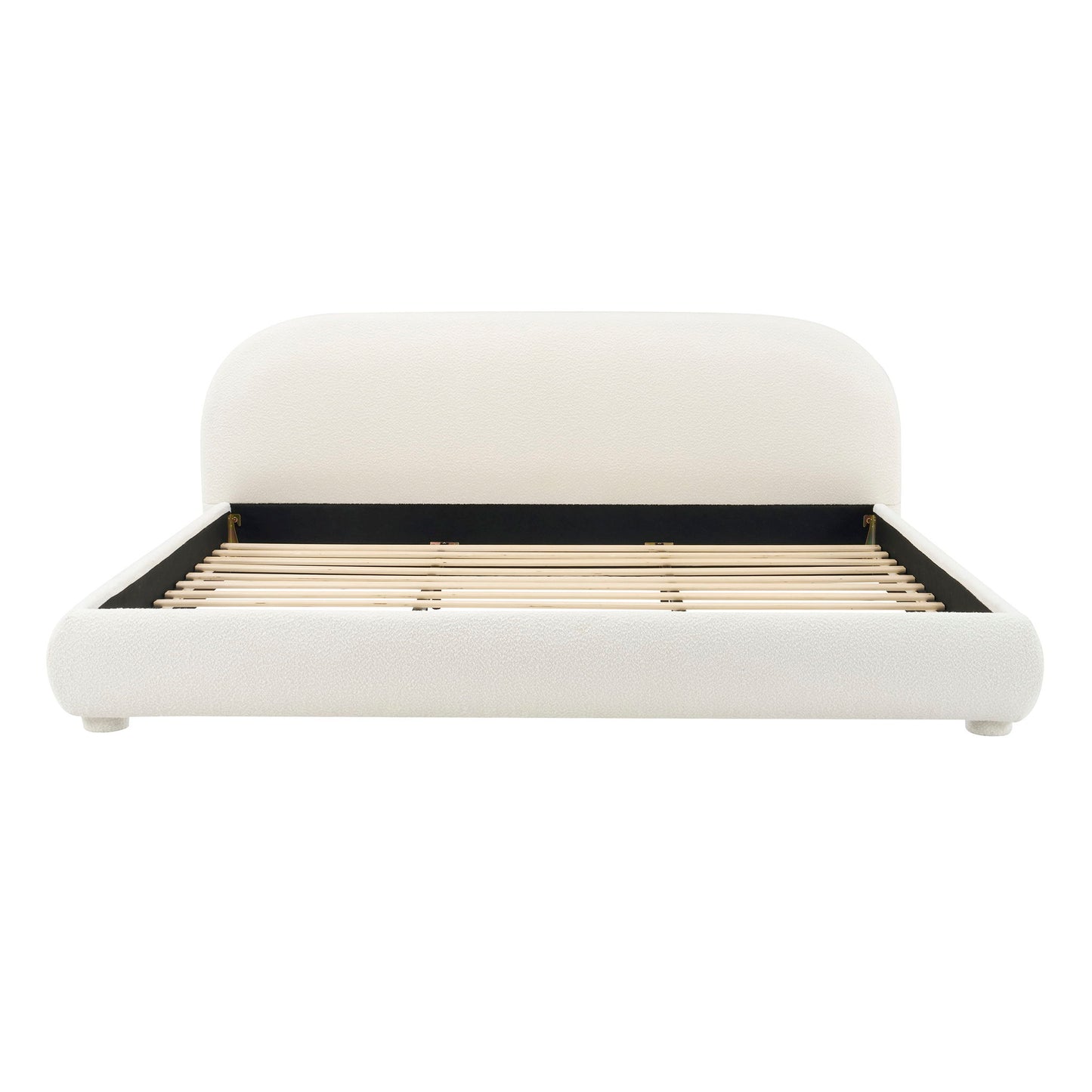 Upholstered Simple Modern Bedroom Bed With Curved Headboard