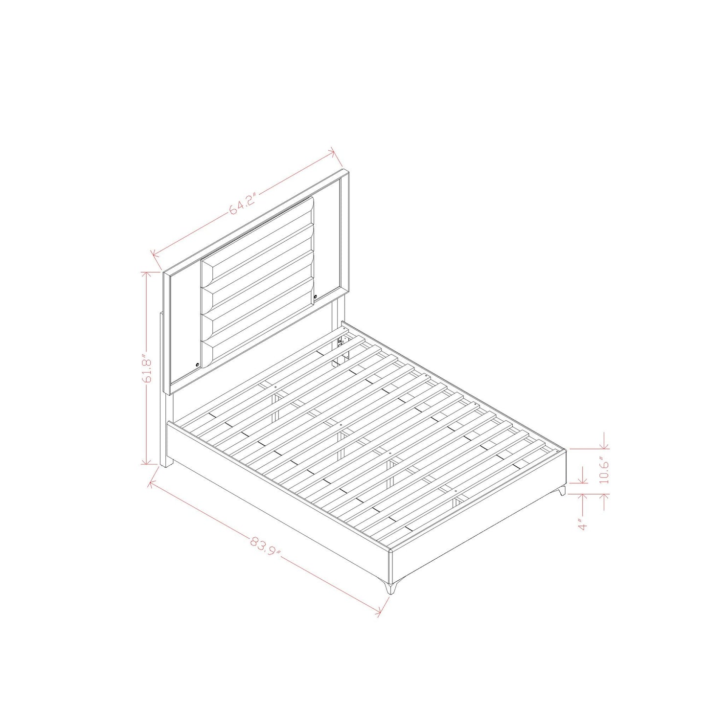 Star - 5 Pieces Bedroom Set Modern Design With LED