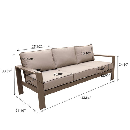 Sofa, Wood Grained - Light Brown