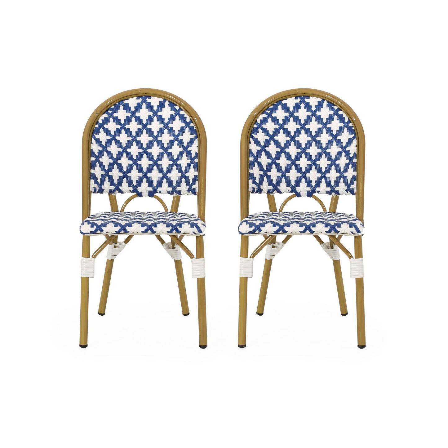 Chic French Bistro Chair With Durable Rattan And Aluminum Frame