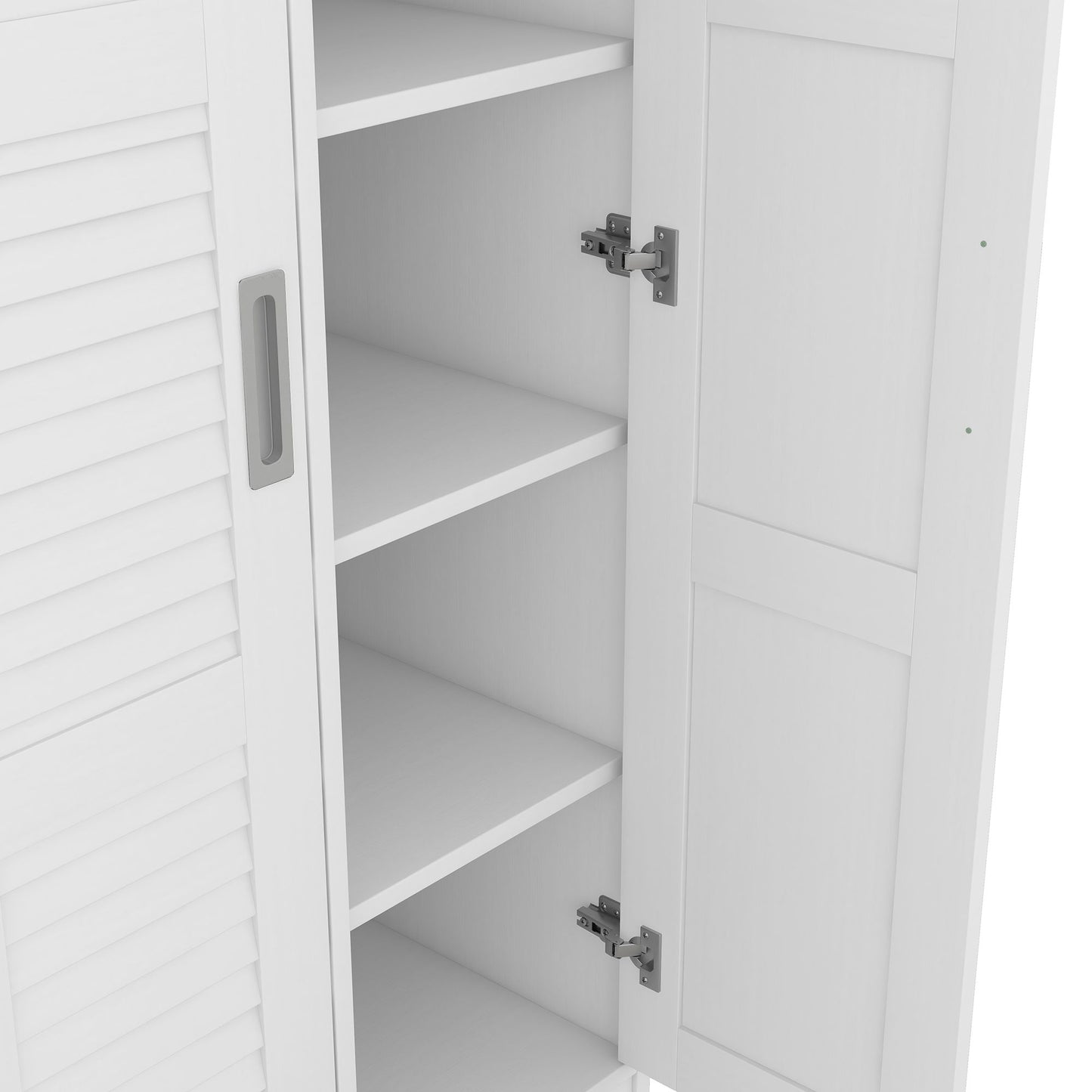 3 Door Shutter Wardrobe & Shelves - White