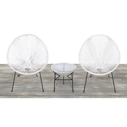 Outdoor Conversation Set With Ergonomic Lounge Chairs And Tempered Glass Table