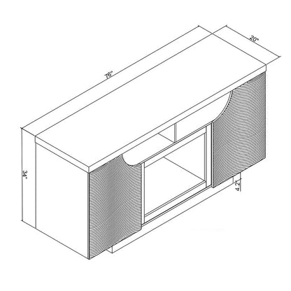 Alessia - Electric Fireplace With Multi Color LED And Flame Settings
