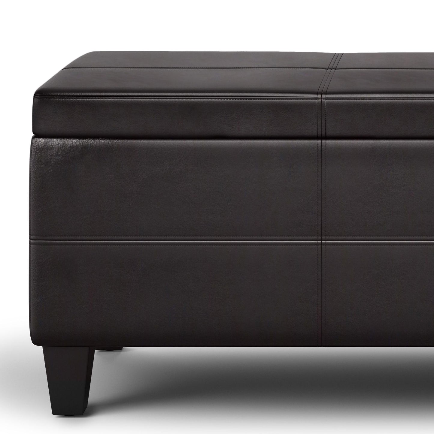 Avalon - Lift Top Rectangular Storage Ottoman - Tanners Brown