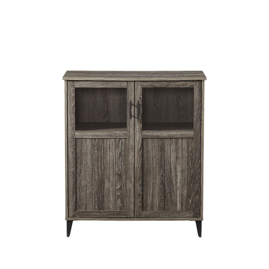 Modern Grooved Door Accent Cabinet