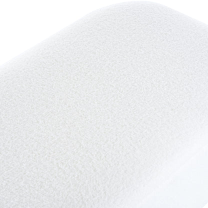 Modern Elegant Ottoman With Spacious Storage Function With Metal Feet - White / Black