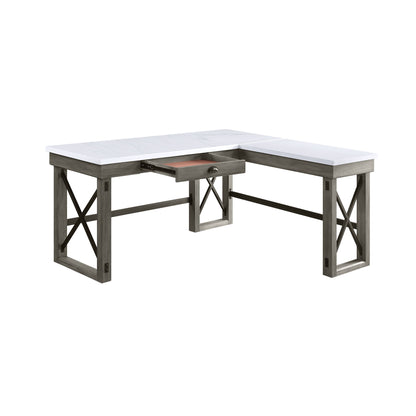 Talmar - Marble Top Weathered Writing Desk With Lift Top - Gray